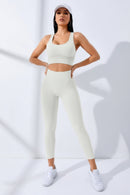 Conjunto de Yoga Sem Costura Feminino 2 Peças | Legging + Top Esportivo