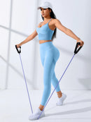 Conjunto de Yoga Sem Costura Feminino 2 Peças | Legging + Top Esportivo