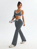 Conjunto de Yoga Duas Peças | Top + Calça Cintura Alta