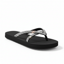 Chinelo strass preto vista 3/4 fundo branco