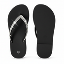 Par chinelo strass preto top e sola 3D render profissional